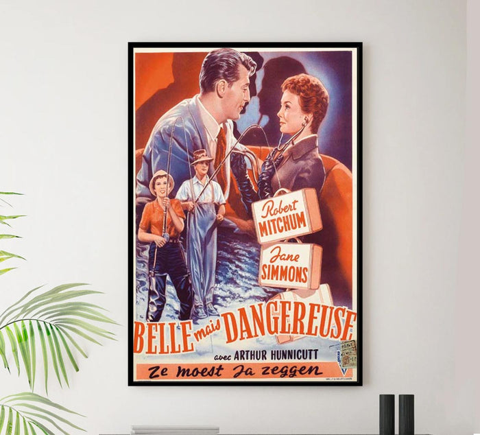 She Couldn't Say No 1954 - Belgium - Robert Mitchum - Vintage Classic Movie Poster