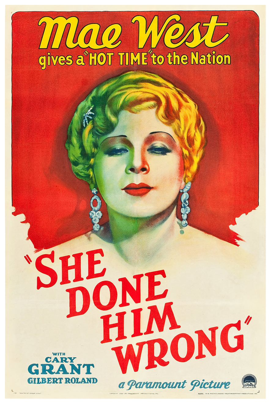 She Done Him Wrong 1933 - Cary Grant - US - Classic Movie Poster