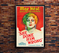 She Done Him Wrong 1933 - Cary Grant - US - Classic Movie Poster