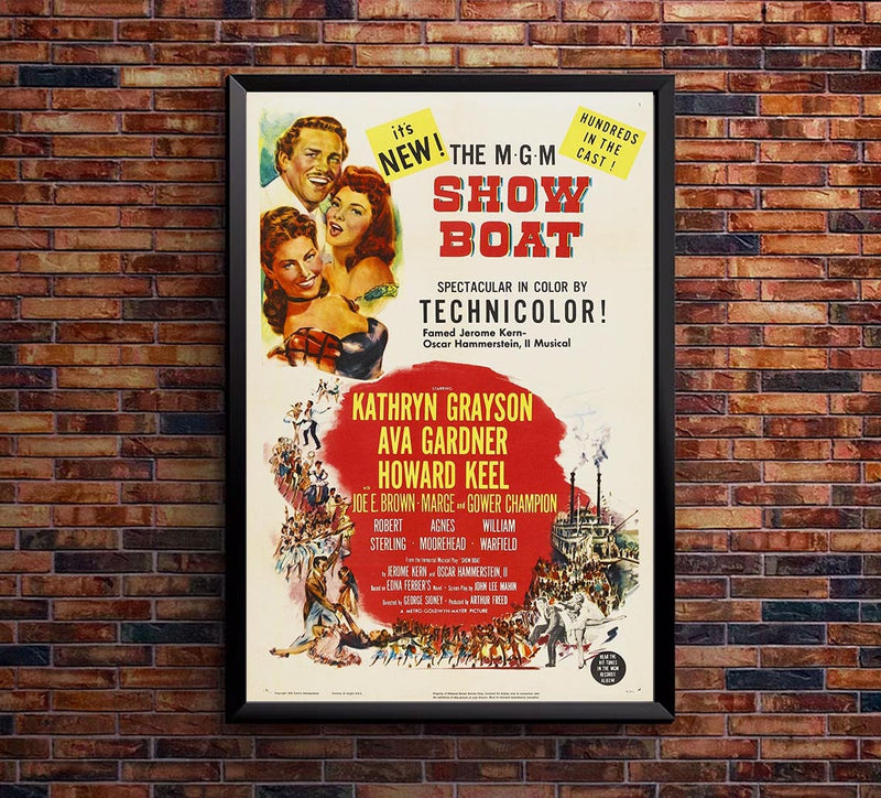 Show Boat 1951 - Ava Gardner - Vintage Classic Movie Poster