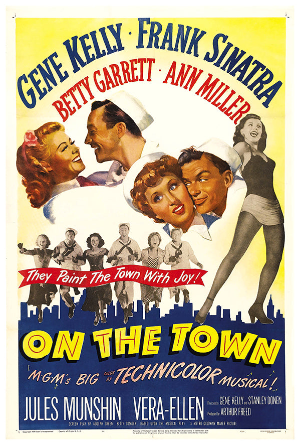 On the Town - Frank Sinatra - 1949 - Vintage Movie Poster