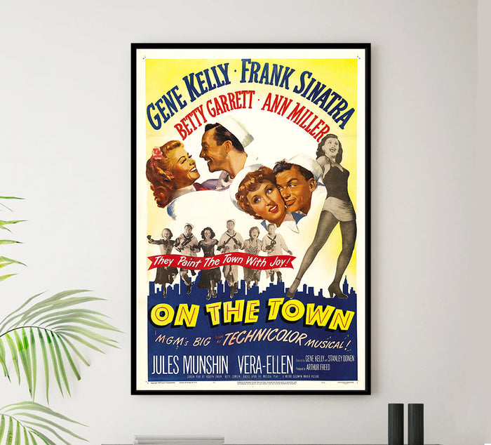 On the Town - Frank Sinatra - 1949 - Vintage Movie Poster