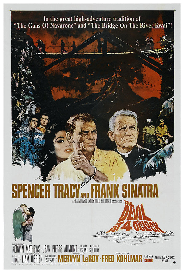 The Devil at 4 O'Clock - Frank Sinatra - 1961 - Vintage Movie Poster