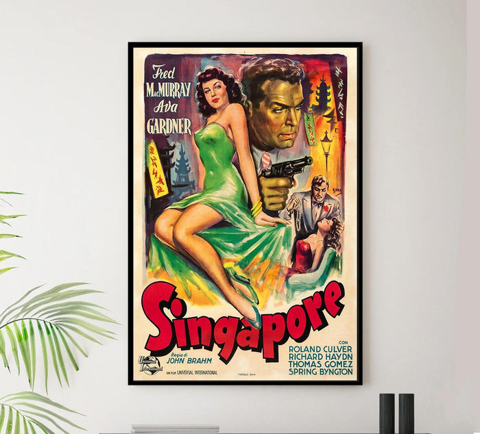 Singapore 1947 - Italian – Vintage Classic Movie Poster