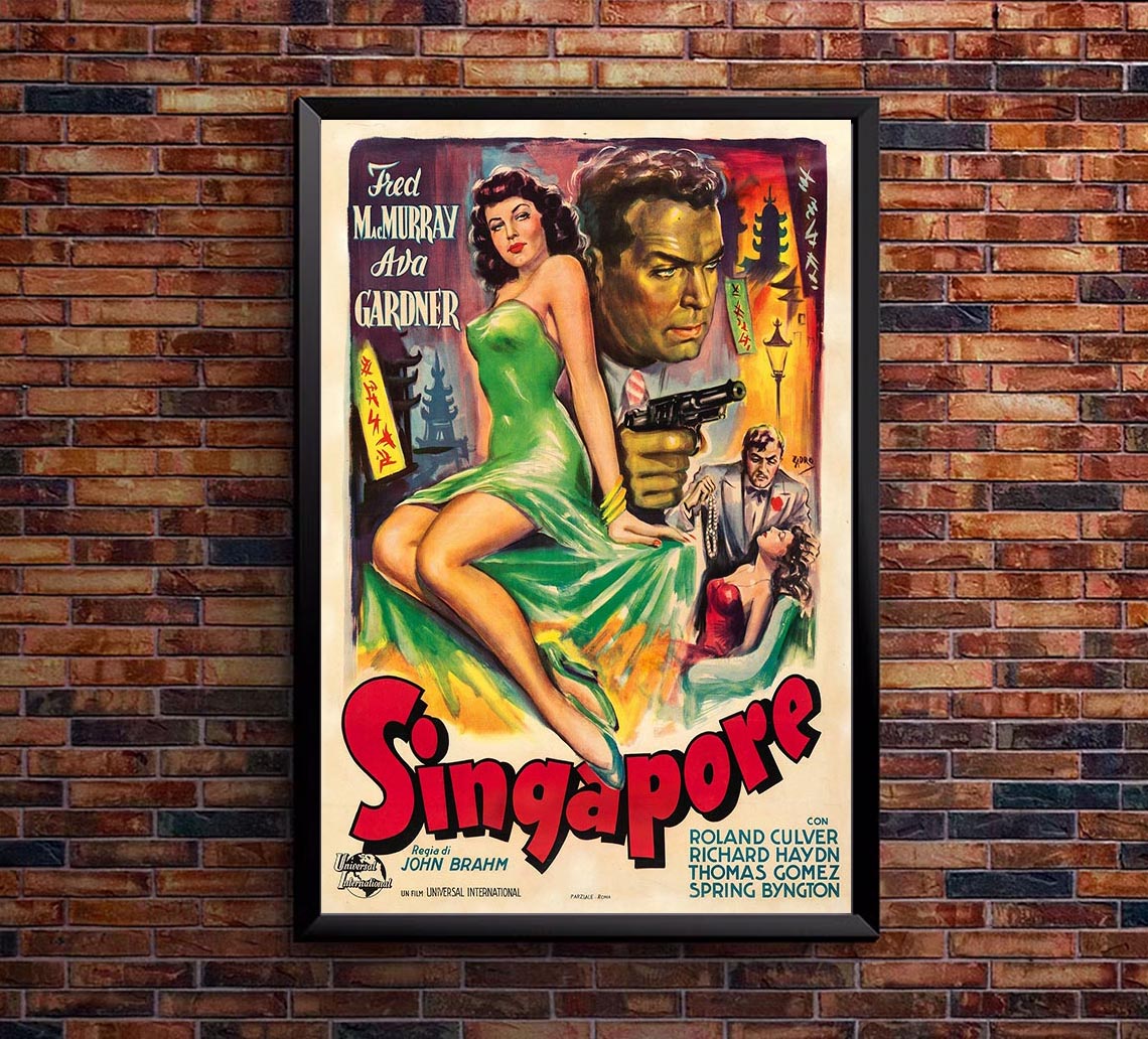Singapore 1947 - Italian – Vintage Classic Movie Poster