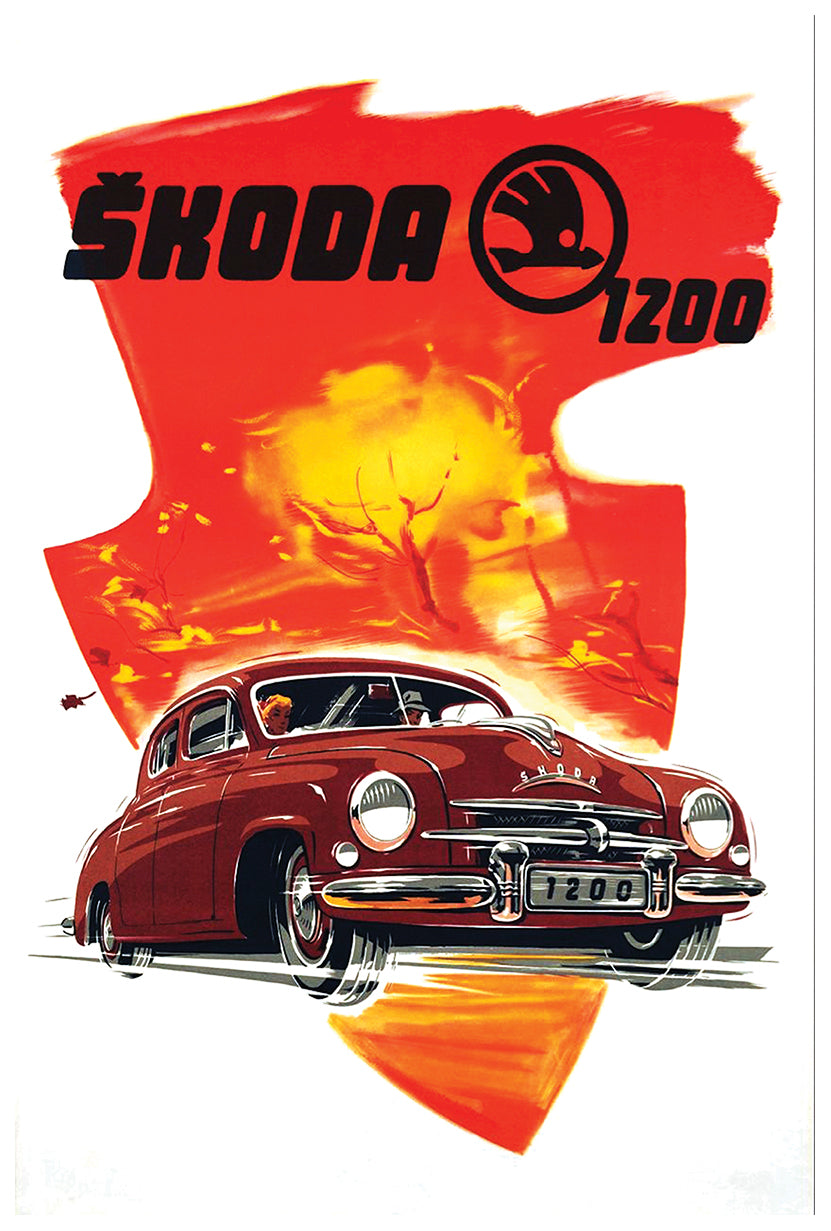 Skoda - Vintage Automobile Racing Poster