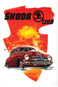 Skoda - Vintage Automobile Racing Poster