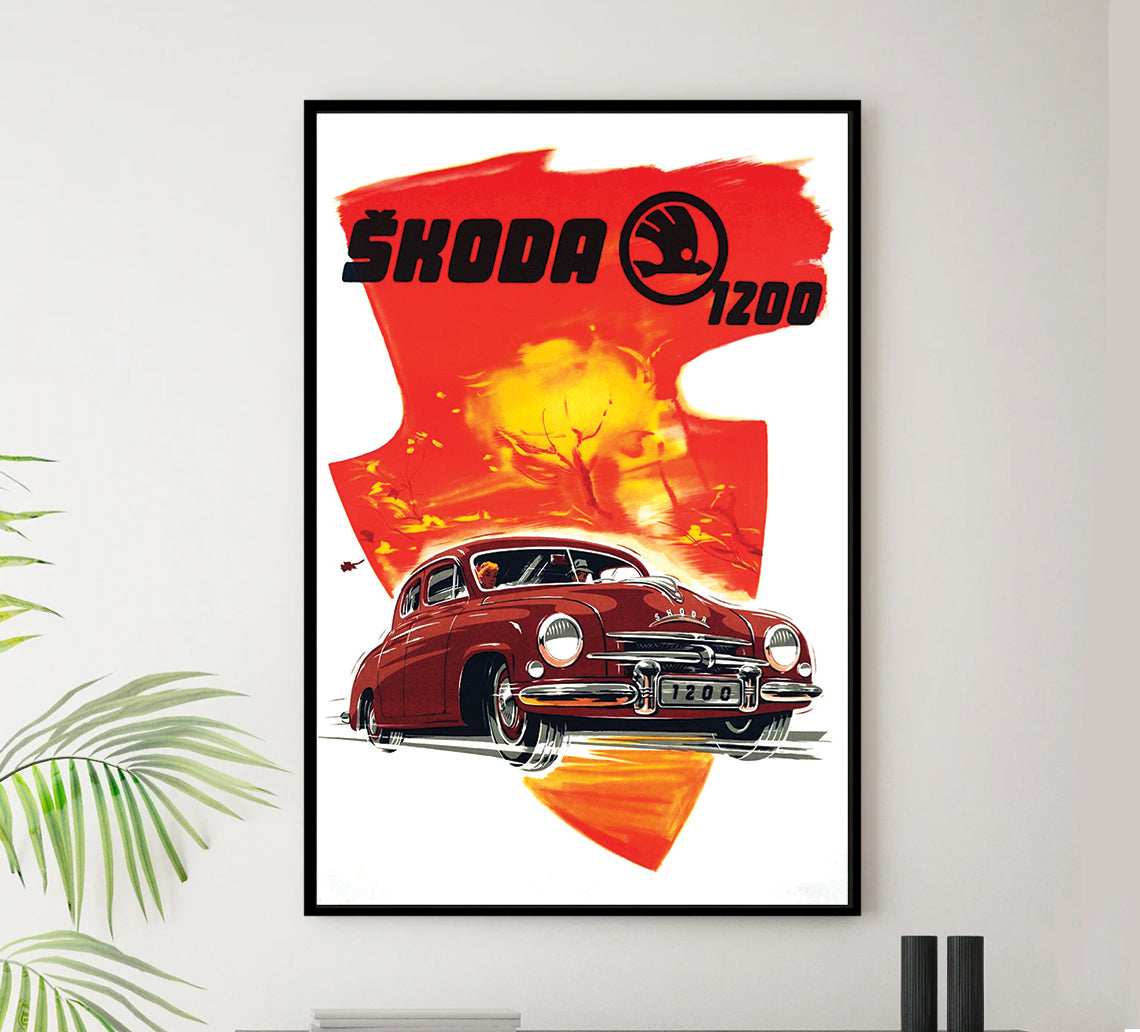 Skoda - Vintage Automobile Racing Poster
