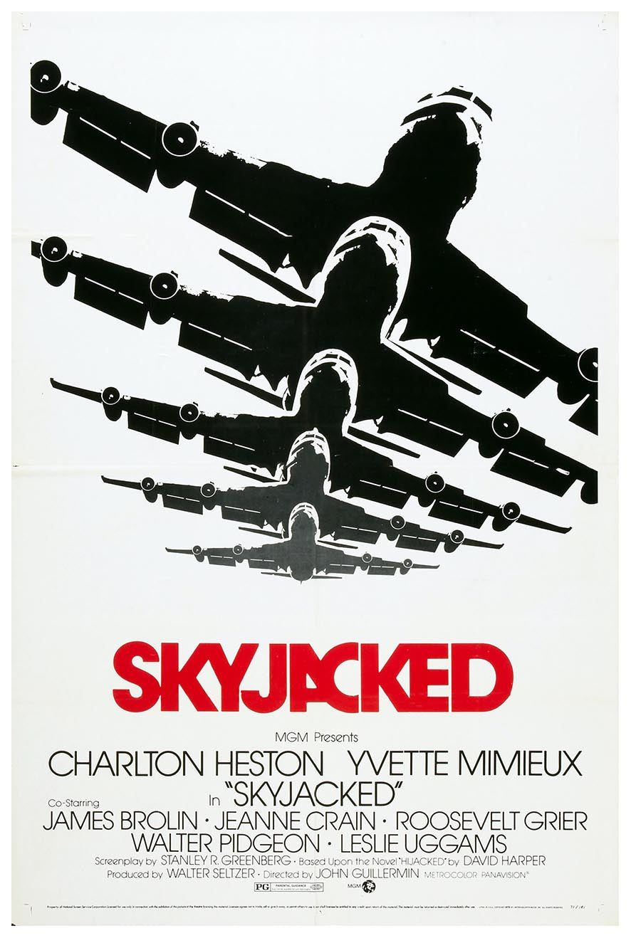 Skyjacked 1972 - Charlton Heston - Vintage Classic Movie Poster