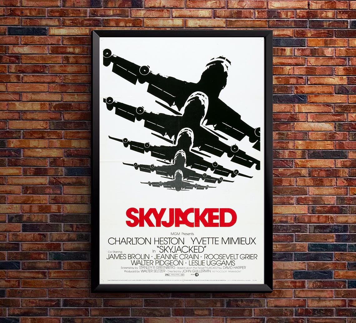 Skyjacked 1972 - Charlton Heston - Vintage Classic Movie Poster