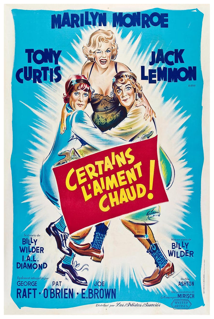Some Like It Hot 1959 - French - Vintage Classic Movie Poster
