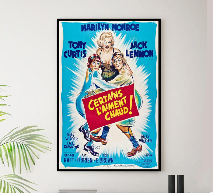 Some Like It Hot 1959 - French - Vintage Classic Movie Poster