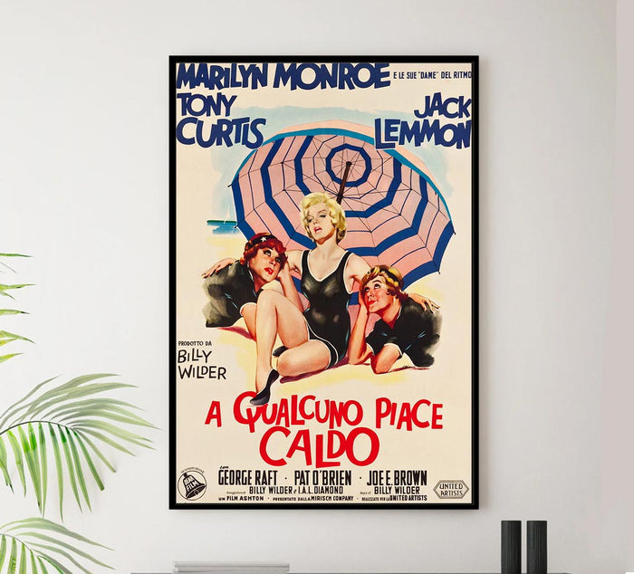 Some Like It Hot 1959 - Italian - Vintage Classic Movie Poster