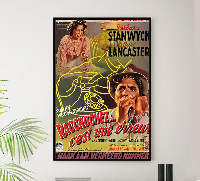 Sorry, Wrong Number 1948 - Burt Lancaster - Belgium - Classic Movie Poster