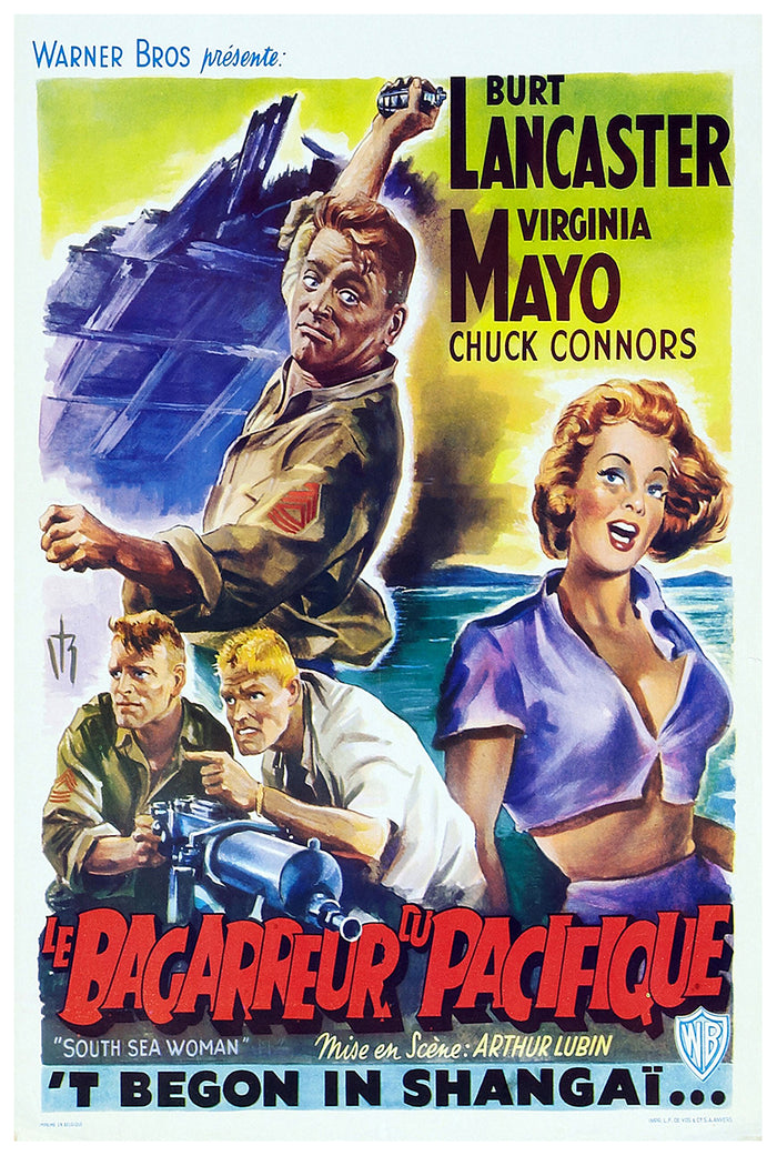South Sea Woman 1953 - Burt Lancaster - Belgium - Classic Movie Poster
