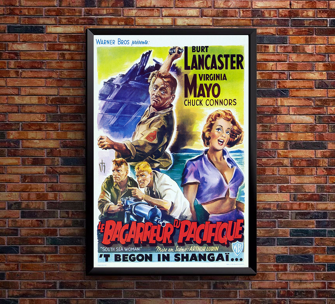 South Sea Woman 1953 - Burt Lancaster - Belgium - Classic Movie Poster