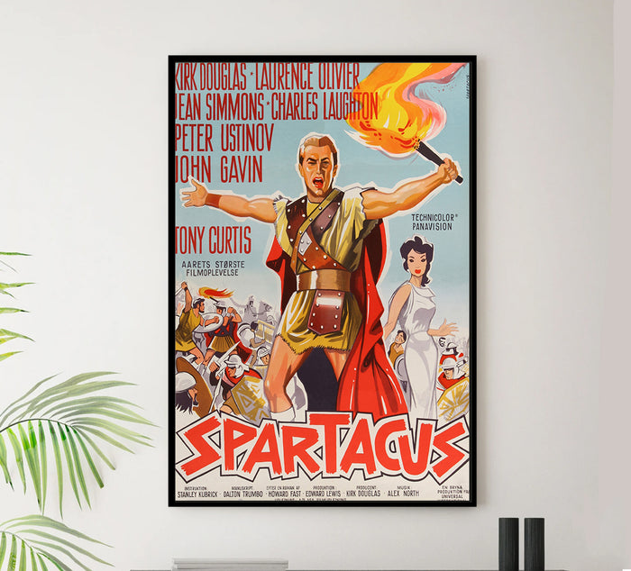 Spartacus 1960 - Laurence Olivier - Denmark - Classic Movie Poster