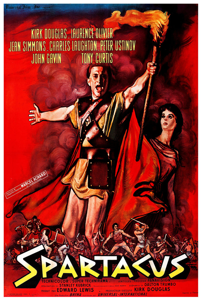 Spartacus 1960 - Laurence Olivier - France 2 - Classic Movie Poster