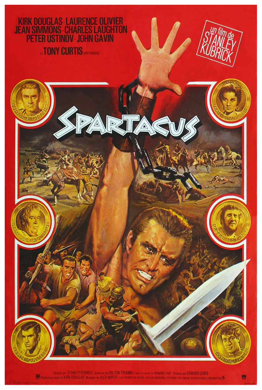 Spartacus 1960 - Laurence Olivier - France - Classic Movie Poster
