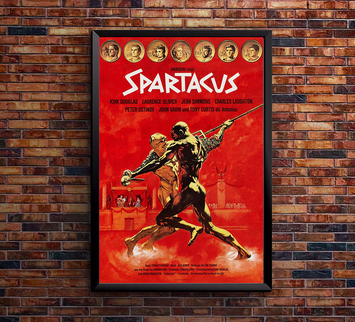 Spartacus 1960 - Laurence Olivier - Germany - Classic Movie Poster