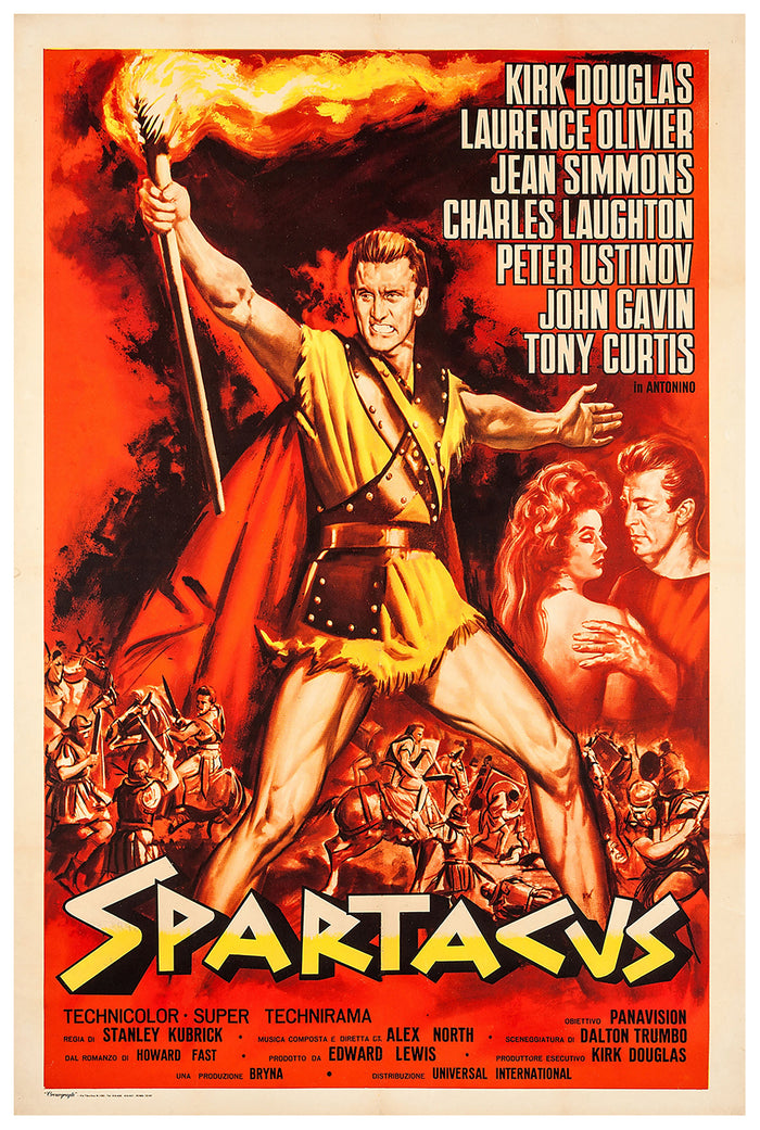 Spartacus 1960 - Laurence Olivier - Italy - Classic Movie Poster