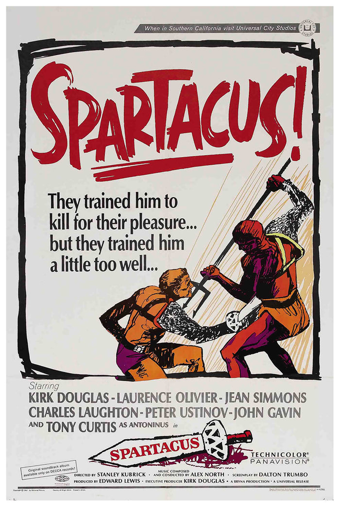 Spartacus 1960 - Laurence Olivier - US 3 - Classic Movie Poster
