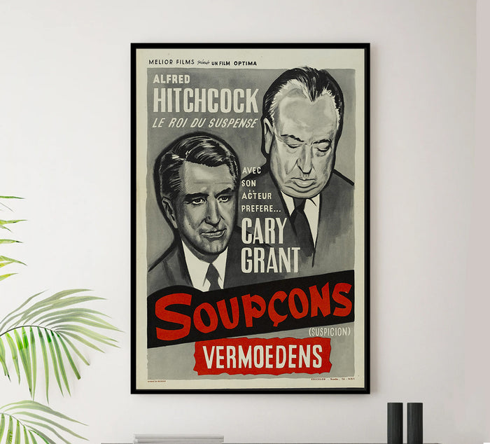 Suspicion 1941 - Hitchcock - Belgium - Classic Movie Poster