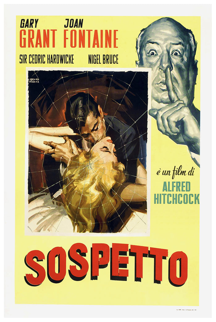 Suspicion 1941 - Hitchcock - Italy (2) - Classic Movie Poster