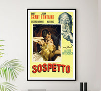 Suspicion 1941 - Hitchcock - Italy (2) - Classic Movie Poster