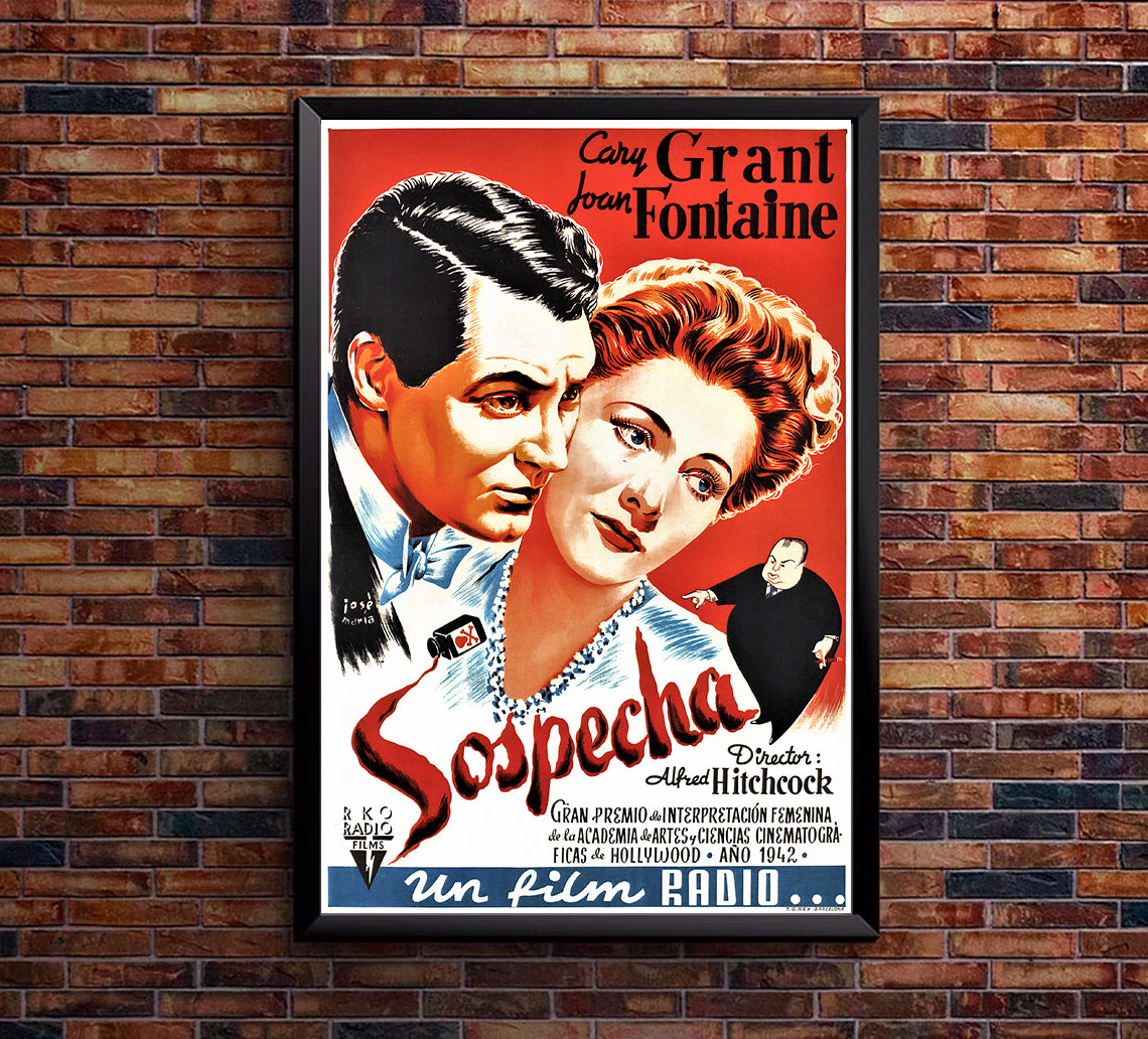 Suspicion 1941 - Hitchcock - Spain (2) - Classic Movie Poster