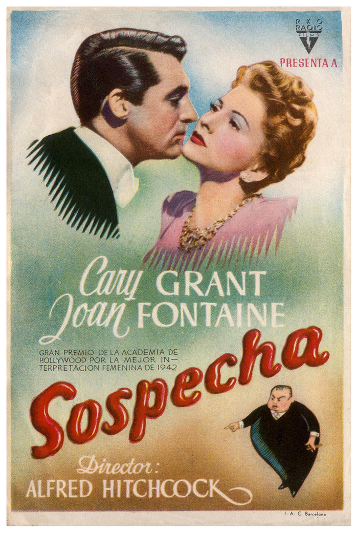 Suspicion 1941 - Hitchcock - Spain - Classic Movie Poster