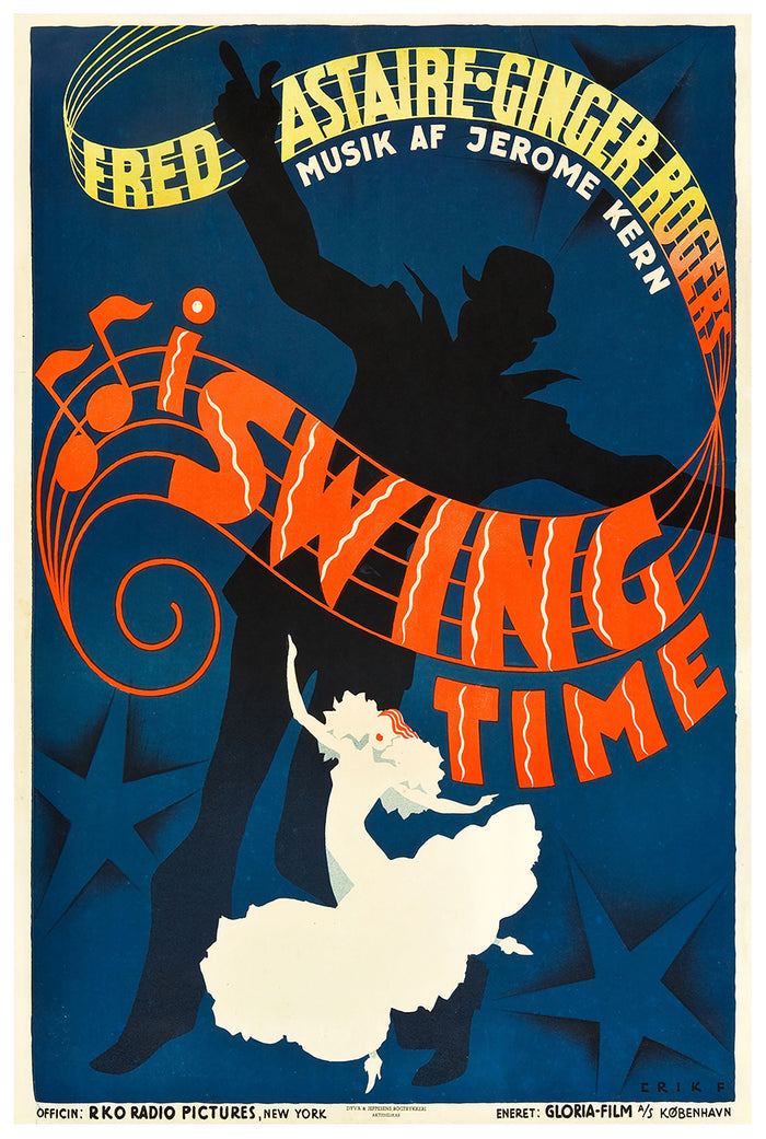 Swing Time 1936 - Fred Astaire - Denmark - Classic Movie Poster