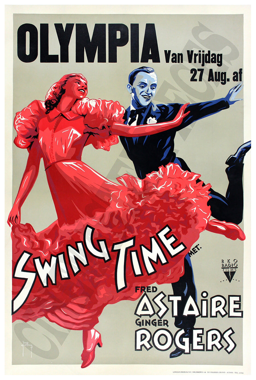 Swing Time 1936 - Fred Astaire - Netherlands - Classic Movie Poster