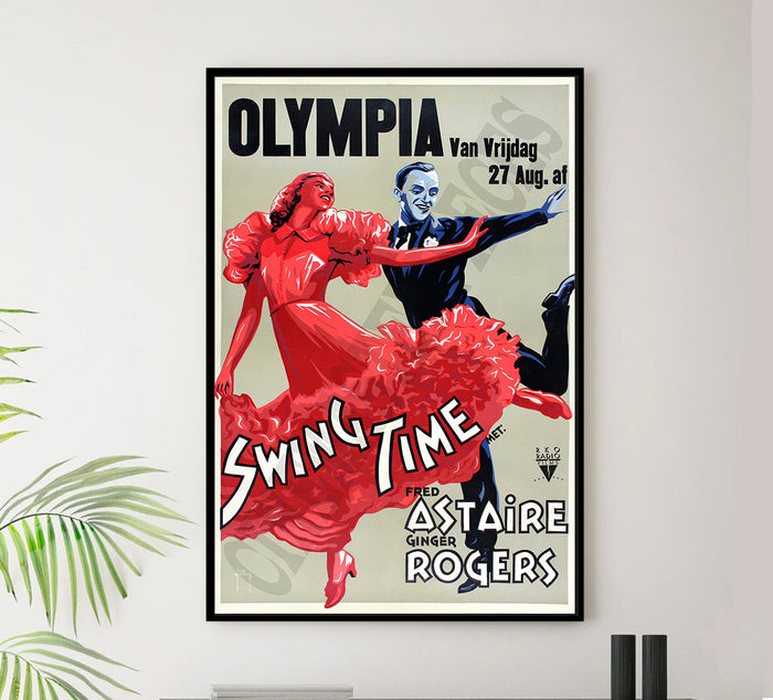 Swing Time 1936 - Fred Astaire - Netherlands - Classic Movie Poster
