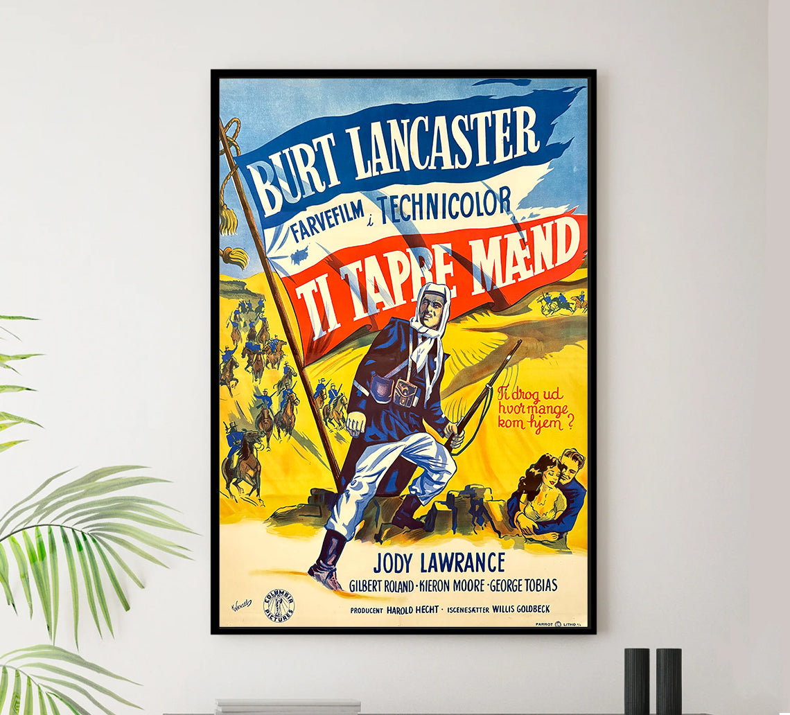 Ten Tall Men 1951 - Burt Lancaster - Denmark - Classic Movie Poster