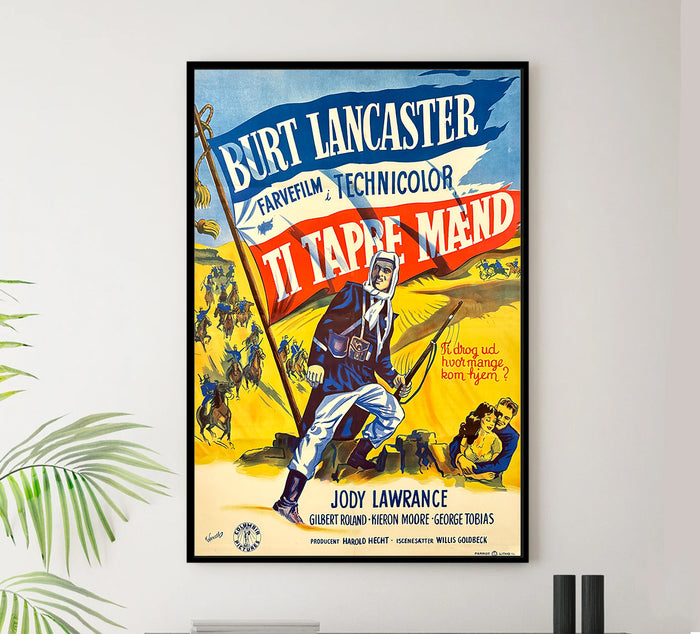 Ten Tall Men 1951 - Burt Lancaster - Denmark - Classic Movie Poster