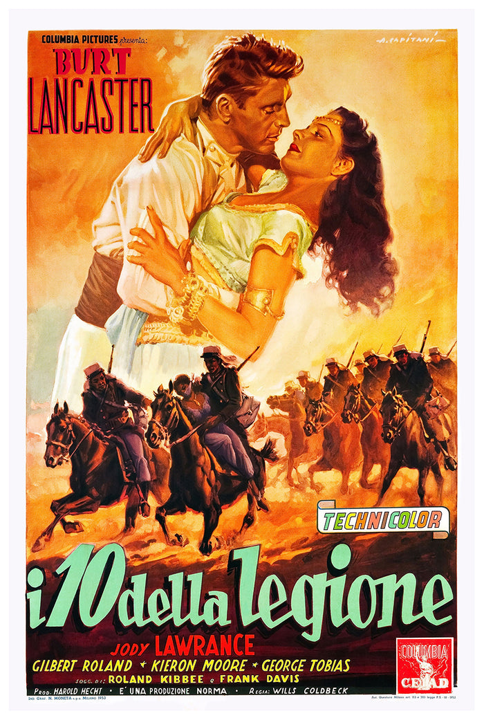Ten Tall Men 1951 - Burt Lancaster - Italy - Classic Movie Poster