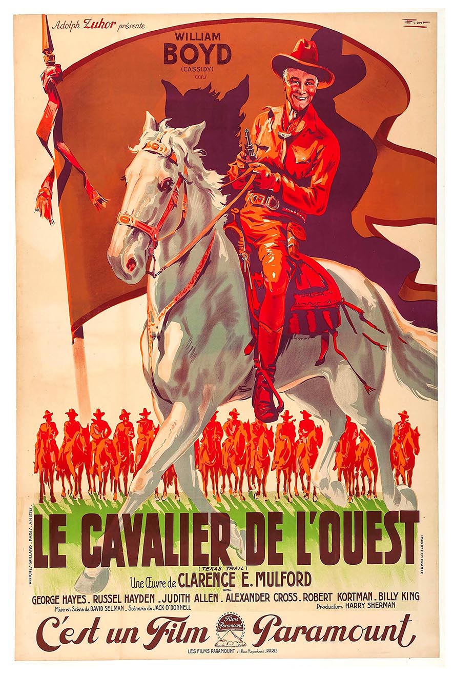 Texas Trail 1937 - French - William Boyd - Classic Western Movie Poster