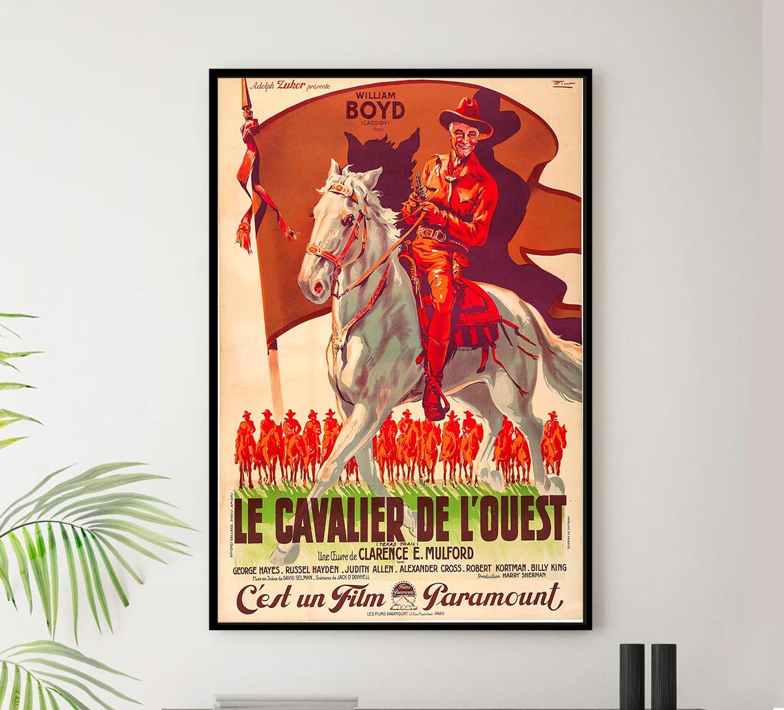 Texas Trail 1937 - French - William Boyd - Classic Western Movie Poster