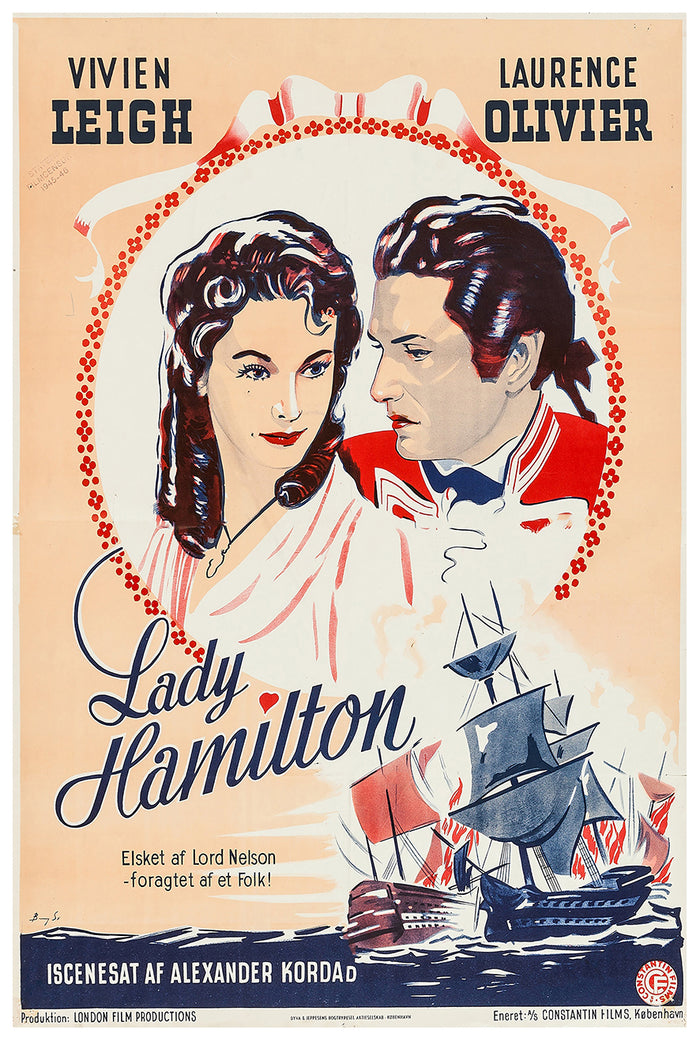 That Hamilton Woman 1941 - Laurence Olivier - Denmark - Classic Movie Poster
