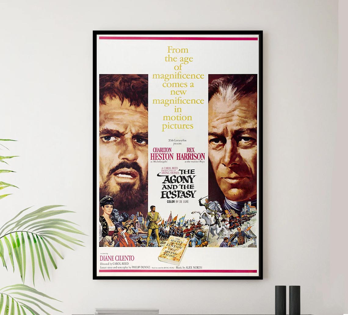 The Agony and the Ecstasy 1965 - Charlton Heston - Vintage Classic Movie Poster