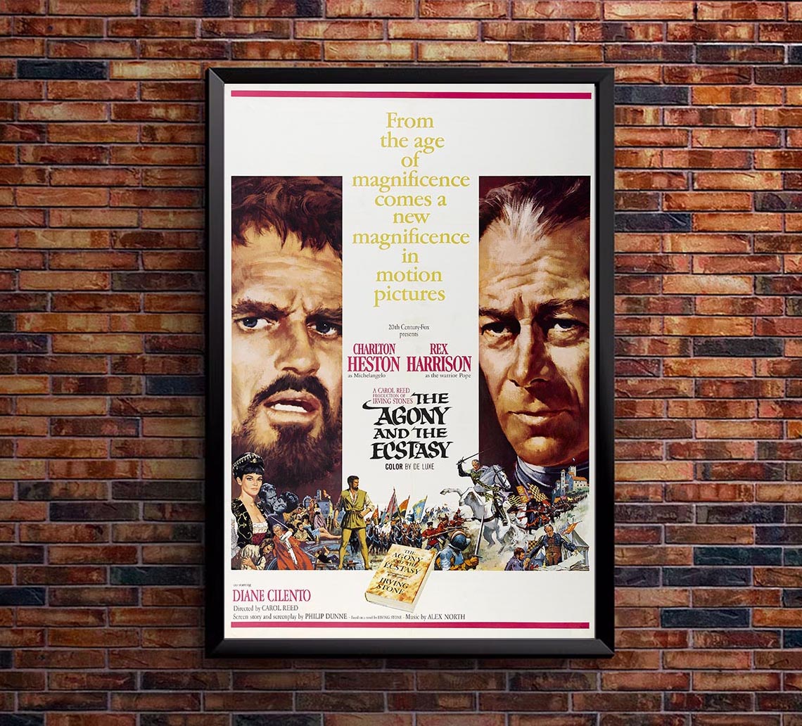 The Agony and the Ecstasy 1965 - Charlton Heston - Vintage Classic Movie Poster