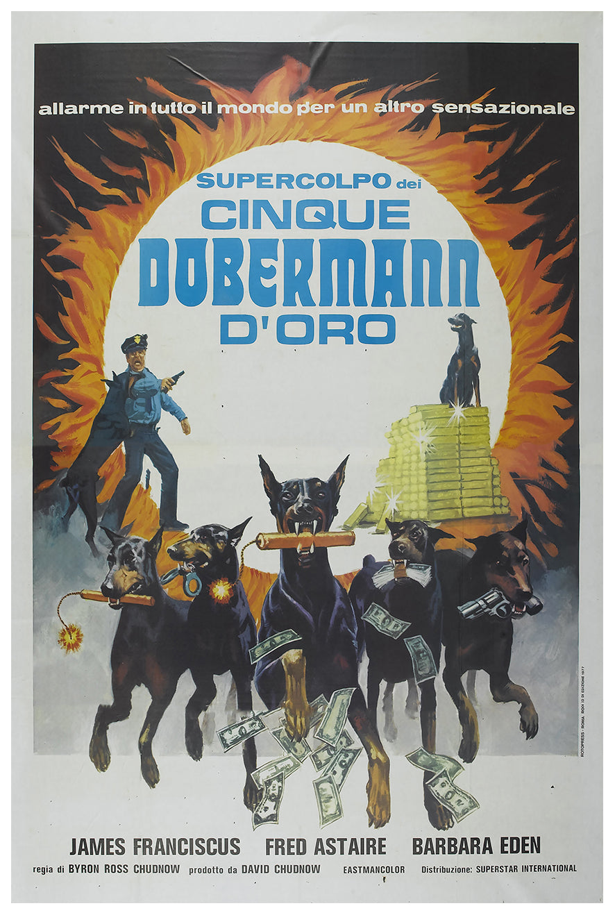 The Amazing Dobermans 1976 - Fred Astaire - Italy (2) - Classic Movie Poster