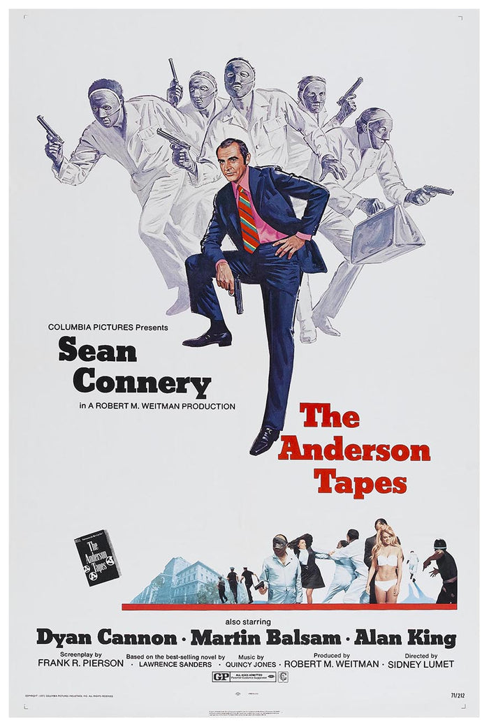 The Anderson Tapes 1971 - Sean Connery - Vintage Classic Movie Poster