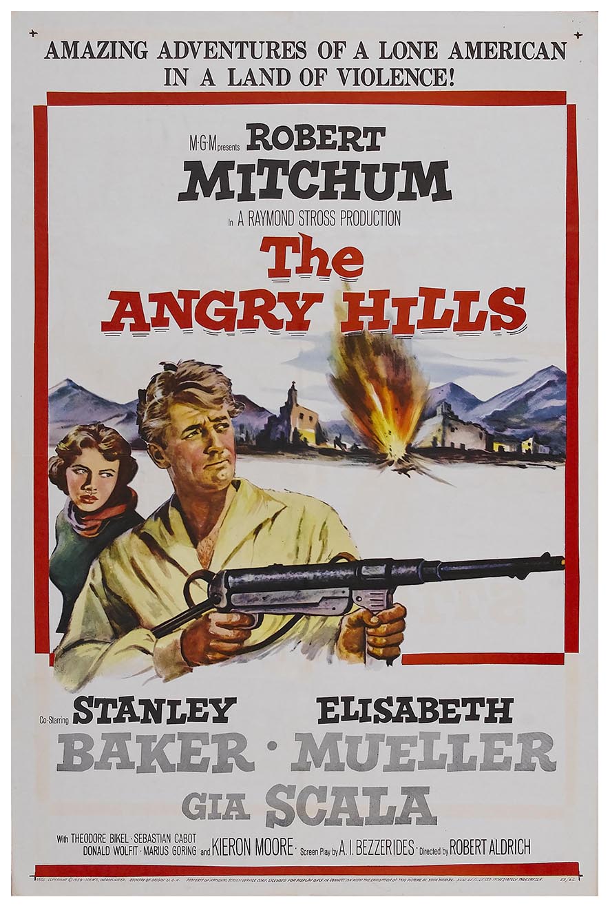 The Angry Hills 1959 - Robert Mitchum - Vintage Classic Movie Poster
