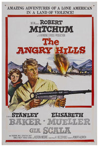 The Angry Hills 1959 - Robert Mitchum - Vintage Classic Movie Poster