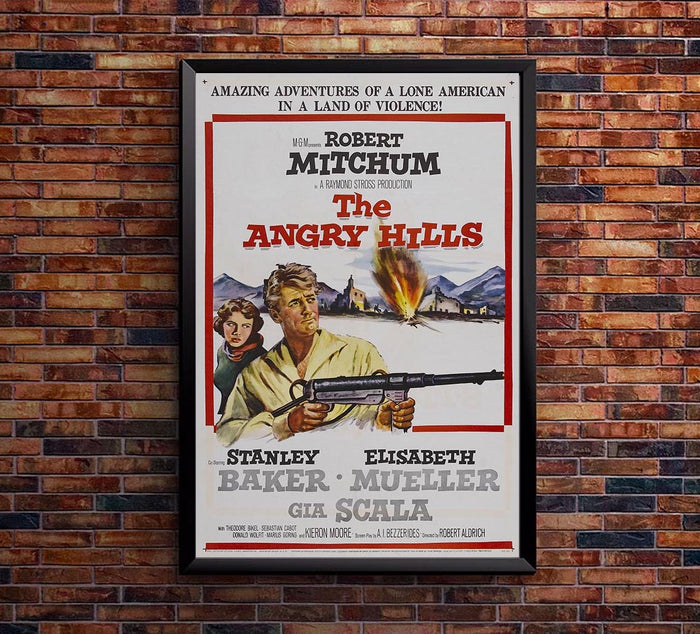 The Angry Hills 1959 - Robert Mitchum - Vintage Classic Movie Poster