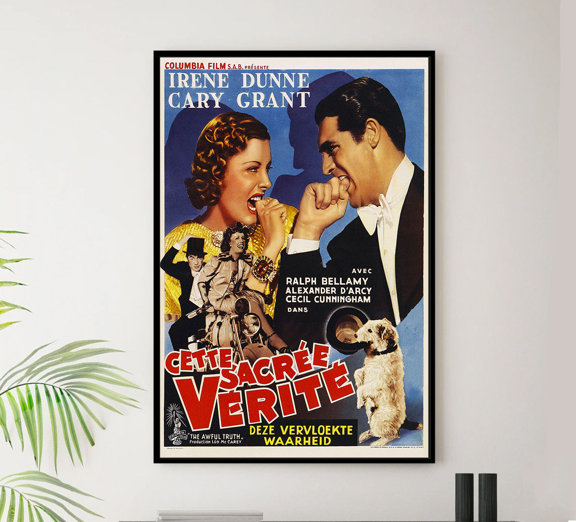 The Awful Truth 1937 - Cary Grant - Belgium - Classic Movie Poster