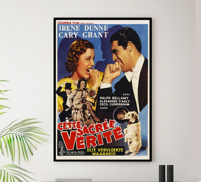The Awful Truth 1937 - Cary Grant - Belgium - Classic Movie Poster