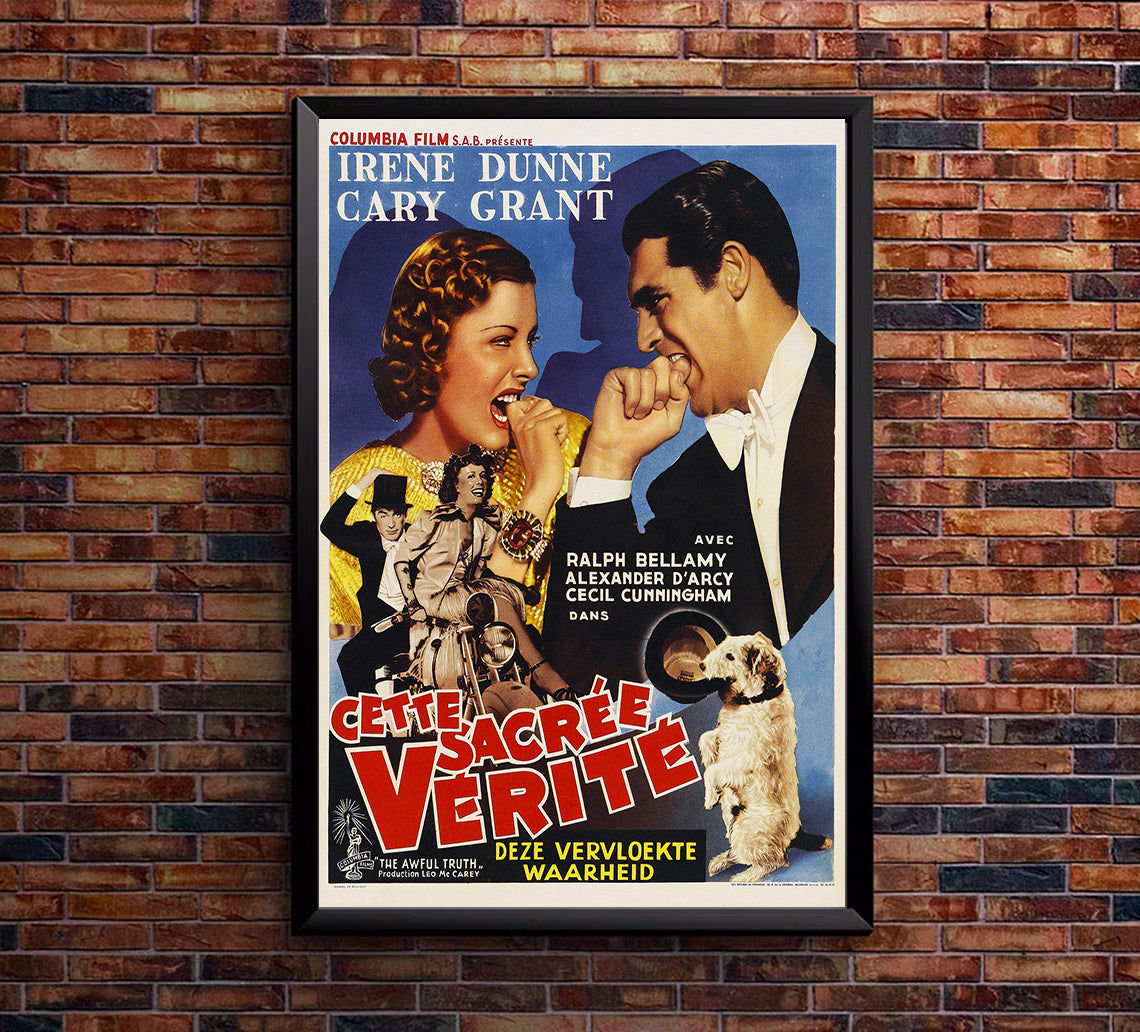 The Awful Truth 1937 - Cary Grant - Belgium - Classic Movie Poster
